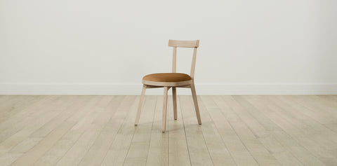 The Allen  - Nubuck Leather Saddle Dining Chair