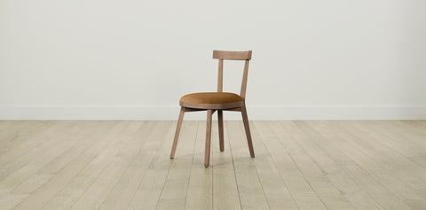 The Allen  - Nubuck Leather Saddle Dining Chair