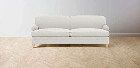 The Carmine  - Belgian Linen Egret Sofa