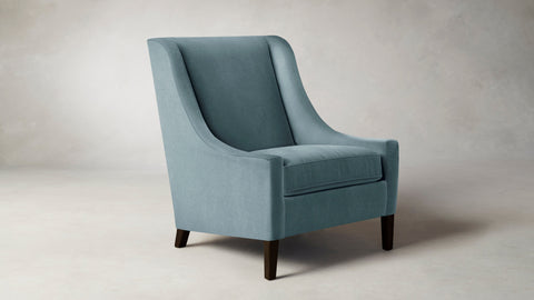 The Chrystie  - Mohair Slate Blue Chair