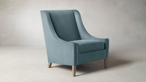 The Chrystie  - Mohair Slate Blue Chair