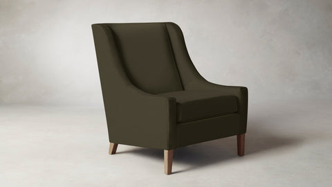 The Chrystie  - Pebbled Leather Truffle Chair