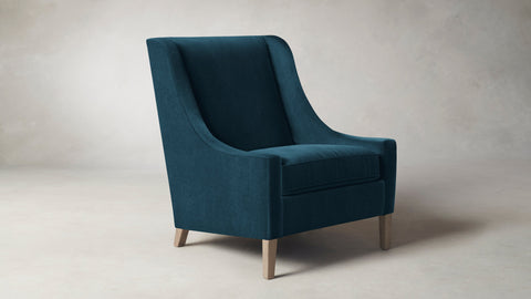 The Chrystie  - Performance Velvet Lagoon Chair