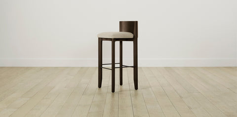 The Delancey with Brushed Brass - Belgian Linen Alder Bar and Counter Stool