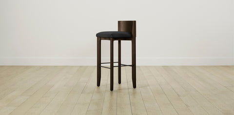 The Delancey with Brushed Brass - Italian Bouclé Storm Bar and Counter Stool