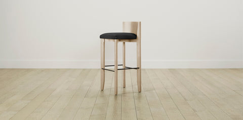 The Delancey with Brushed Brass - Italian Bouclé Storm Bar and Counter Stool