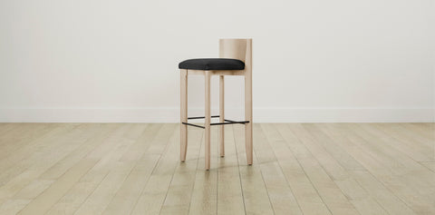 The Delancey with Brushed Brass - Italian Bouclé Storm Bar and Counter Stool