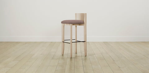 The Delancey with Brushed Brass - Mohair Peony Bar and Counter Stool