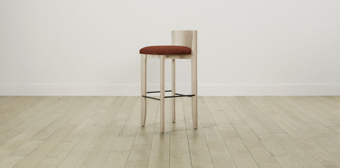 The Delancey with Brushed Brass - Mohair Spice Bar and Counter Stool