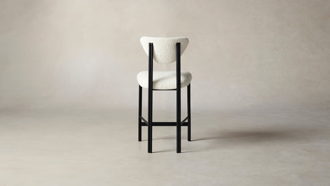 The Cooper  - Italian Bouclé White Counter Stool